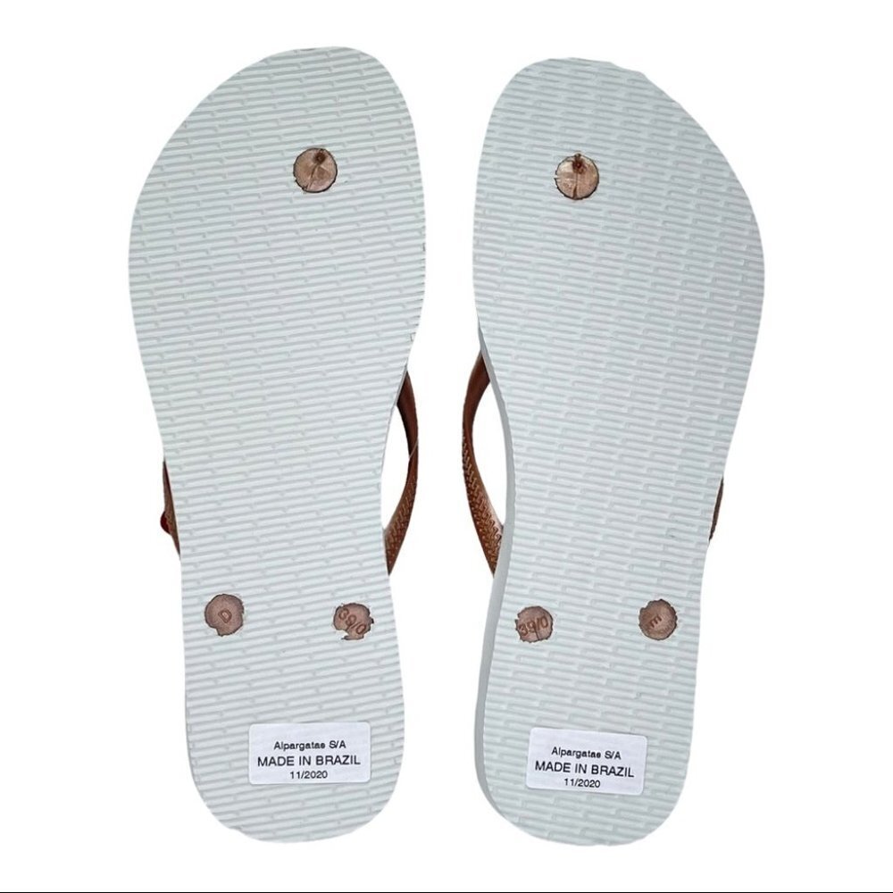Havaianas Slim Nautica White Rose Gold Womens Thong Sandals - Picture 8 of 9